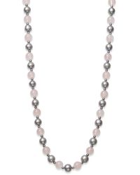 Macy's - Gray Cultured Freshwater Pearl 7.5-8.5mm And Rose Quartz 8mm 18" Necklace - Lyst