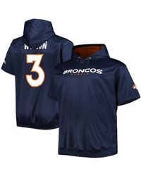 Profile Men's Russell Wilson Navy Denver Broncos Big & Tall Short Sleeve Pullover Hoodie