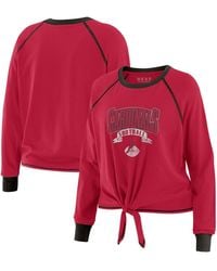 WEAR by Erin Andrews - Cardinal/black Arizona Cardinals Plus Size Tie-front Long Sleeve Top - Lyst