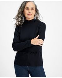 Style & Co. - Cotton Mock-neck Long-sleeve Tee - Lyst