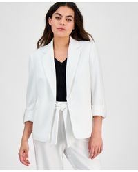 Anne Klein - Petite One-button Roll-tab-sleeve Blazer - Lyst