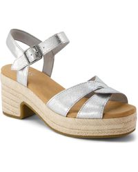 TOMS - Isla Open Toe Wedge Sandals - Lyst