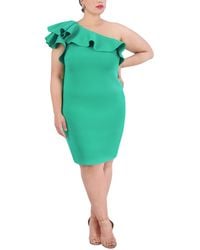 Eliza J - Plus Size Ruffled One-shoulder Dress - Lyst