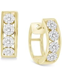 Macy's - Diamond Extra Small huggie Hoop Earrings (1/4 Ct. Tw - Lyst