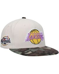 Mitchell & Ness - Los Angeles Lakers Hardwood Classics 2010 Nba Finals Patch Off White Camo Fitted Hat - Lyst