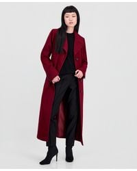 Anne Klein - Single-breasted Maxi Coat - Lyst