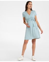 Seraphine - Sage Dot Maternity Nursing Wrap Dress - Lyst