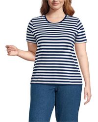 Lands' End - Plus Size Relaxed Supima Cotton Crew Neck T-shirt - Lyst