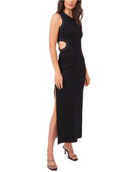 1.STATE Side Cut-out Midi Dress - Black