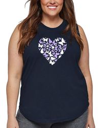 LA Pop Art - Plus Size Butterfly Heart Word Art Tank Top - Lyst
