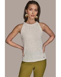 Donna Karan - Textured Knit Sleeveless Top - Lyst