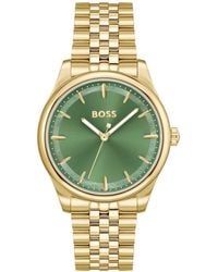 BOSS - Graceful Quartz Basic Ionic Plated Thin Gold Steel Watch 36mm - Lyst