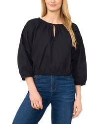 Cece - Split Tie Neck Bubble Blouse - Lyst