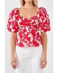 Free the Roses - Floral Peplum Top - Lyst