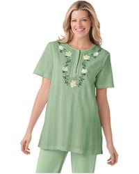 Woman Within - Plus Size 7-day Embroidered Pointelle Tunic - Lyst