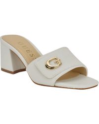 Guess - Gallai Block Heel Slip-on Sandals - Lyst