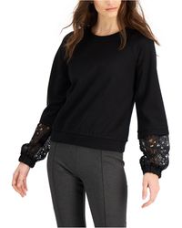 Donna Karan Lace-inset Sweatshirt - Black