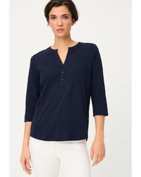 Olsen - Solid Henley T-shirt - Lyst