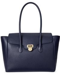 Ralph Lauren - Pebbled Leather Extra-large Tanner Satchel - Lyst