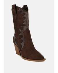 Rag & Co - Rambler Rhinestones Embellished Calf Boots - Lyst