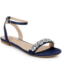 Badgley Mischka - Ohara Embellished Evening Flat Sandals - Lyst