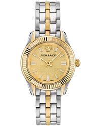 Versace - Swiss Greca Time Two-tone Stainless Steel Bracelet Watch 35mm - Lyst