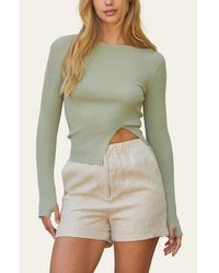 Crescent - Darcie Front Split Knit Top - Lyst