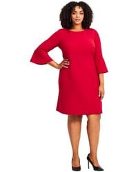 Avenue - Plus Size Cool Hand Bell Sleeve Dress - Lyst