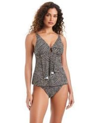 Beyond Control - Printed V Neck Tankini High Waist Bottoms - Lyst