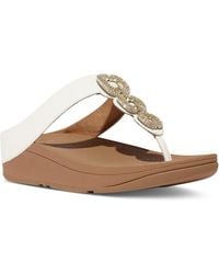 Fitflop - Fino Crystal Chain Leather Toe-post Sandals - Lyst