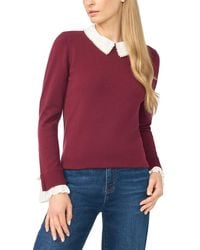 Cece - Peter-pan Collar Pullover Long Sleeve Sweater - Lyst