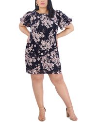 Jessica Howard - Plus Size Floral-print Puff-sleeve Dress - Lyst