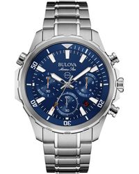 Bulova - Men's Chronograph Marine Star Stainless Steel Bracelet Watch 43mm 96b256 - Lyst