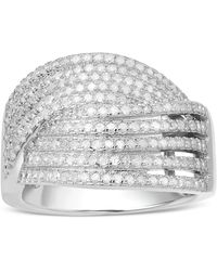 Macy's - Diamond Multirow Crossover Ring (3/4 Ct. T.w. - Lyst