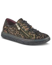 L'ARTISTE - L Artiste S Danli-cheeta Hand Painted Leather Platform Sneakers - Lyst