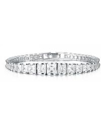 Genevive Jewelry - Sterling Silver Shimmering Cubic Zirconia Tennis Bracelet - Lyst