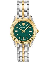 Versace - Swiss Greca Time Stainless Steel Bracelet Watch 35mm - Lyst