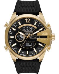 DIESEL - Mega Chief Analog-digital Gold-tone Stainless Steel Watch 51mm - Lyst