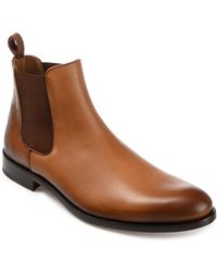 Taft - Hiro Leather And Embossed Croc Detailing Chelsea Boots - Lyst