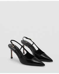 Mango - Pointed Toe Leather Heeled Shoes - Lyst