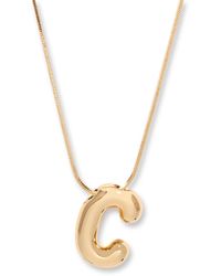 Brook and York - Gold Plated Pippa Bubble Initial Short Pendant Necklace - Lyst