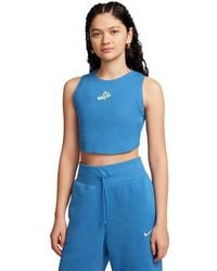 Nike - Sportswear Essential Cropped Ribbed Tank Top - Lyst