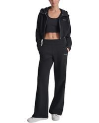 DKNY - Sport Studded-logo Wide-leg Pants - Lyst