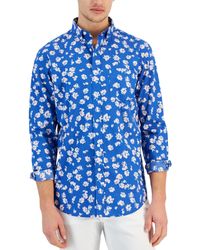 Club Room - Vinta Floral Poplin Long Sleeve Button-down Shirt - Lyst