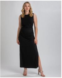PIETRO BRUNELLI MATERNITY - Maternity Sleeveless Side-ruched Blossom Maxi Split Dress - Lyst