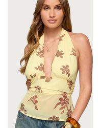 Edikted - Hannah Floral Chiffon Halter Top - Lyst