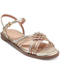 Cole Haan - Jitney Ankle-strap Knotted Flat Sandals - Lyst