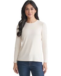 Jones New York - Long Sleeve Crewneck Top - Lyst