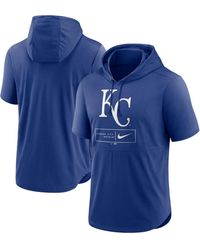 Nike - Royal Texas Rangers Logo Lockup Performance Short-sleeved Pullover Hoodie - Lyst