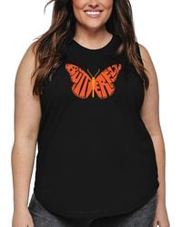 LA Pop Art - Plus Size Butterfly Word Art Tank Top - Lyst